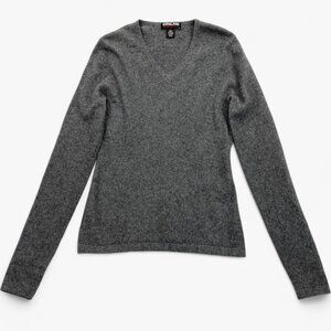 Kirkland Women's Gray Cashmere Sweater Long Sleeve V-Neck Size Medium